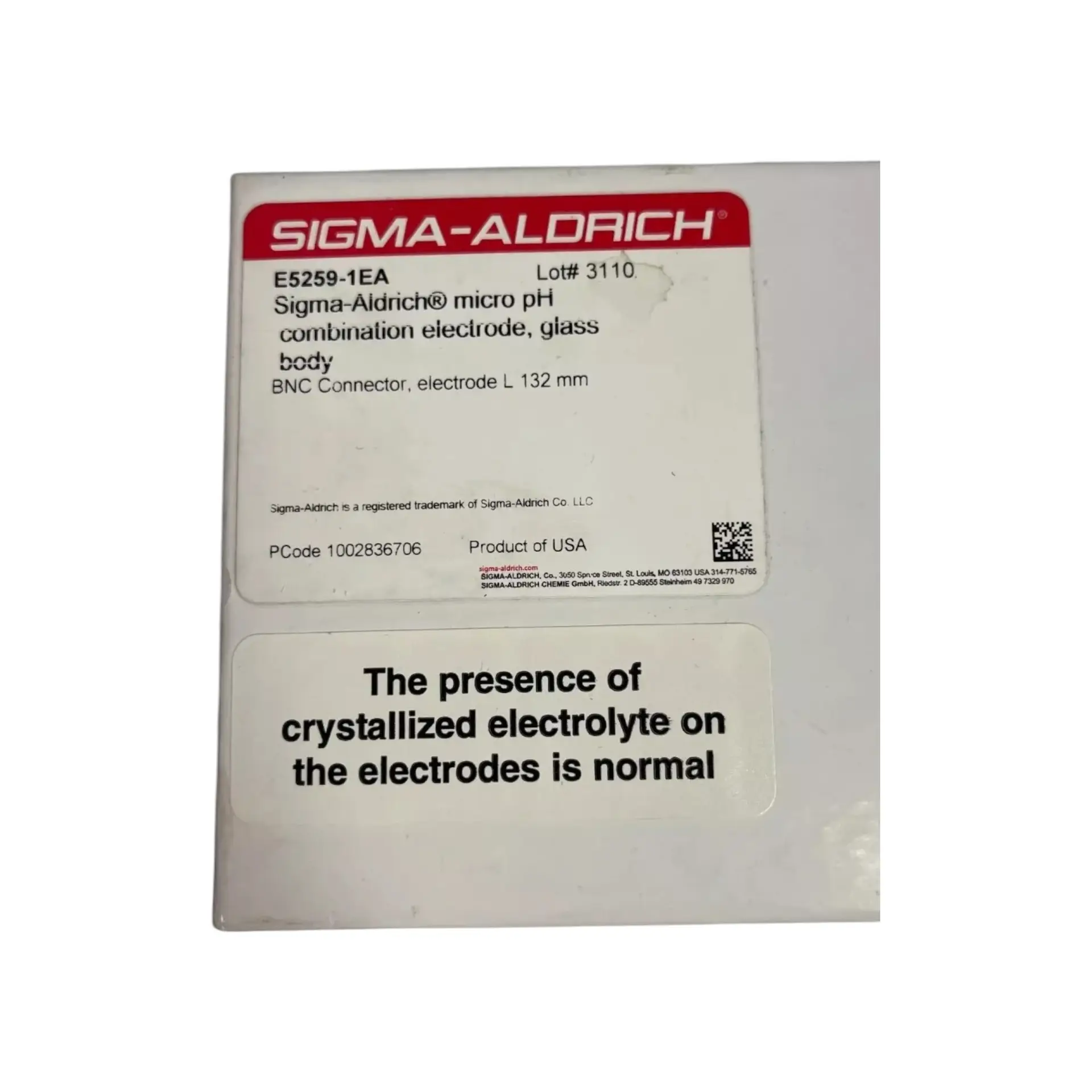 Sigma-Aldrich Micro pH Combination Electrode thumbnail 4