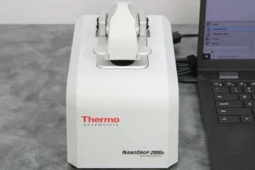 Thermo NanoDrop 2000c spectrophotometer repaired after Xenon lamp failure and wavelength verification error